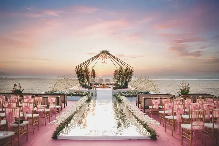 A colourful wedding celebration setting